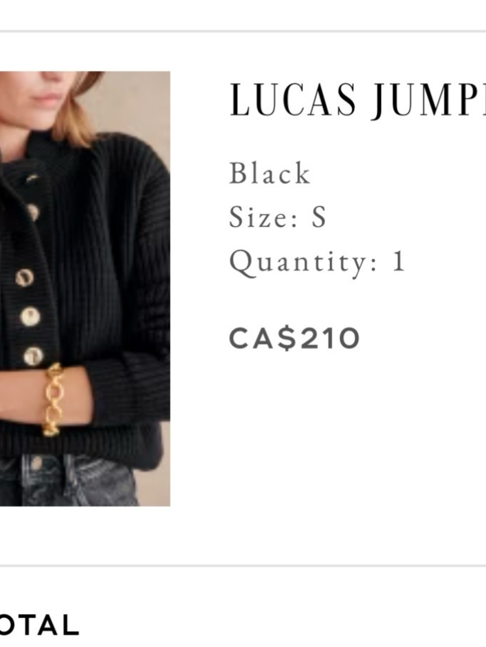 Sezane Lucas Black Ribbed Button-Front jumper